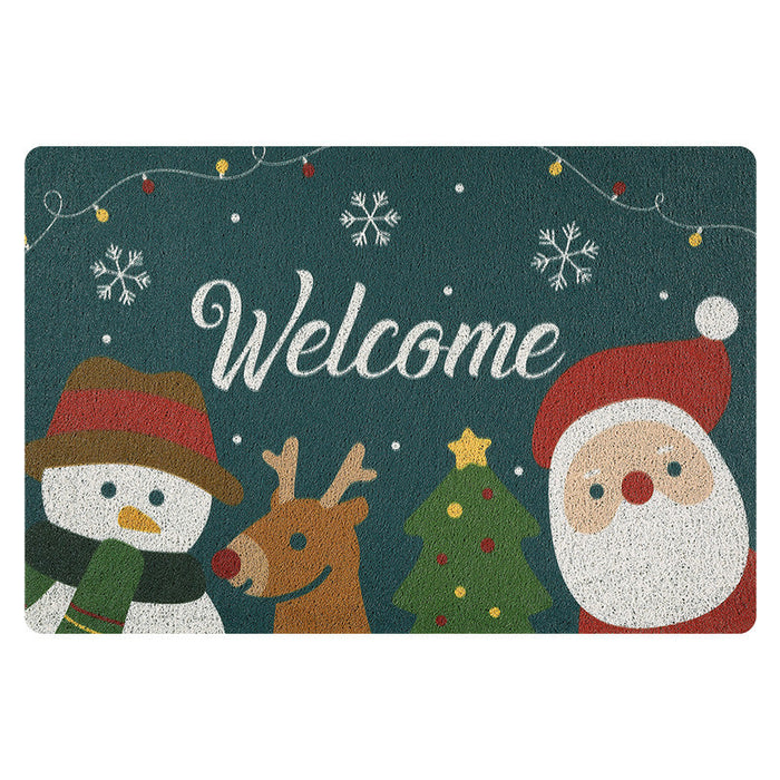 Feblilac Cute Christmas Door Mat Front Door Entrance Rug