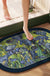 Feblilac Oval Flowers Oil Painting Diatomaceous Earth Bathmat