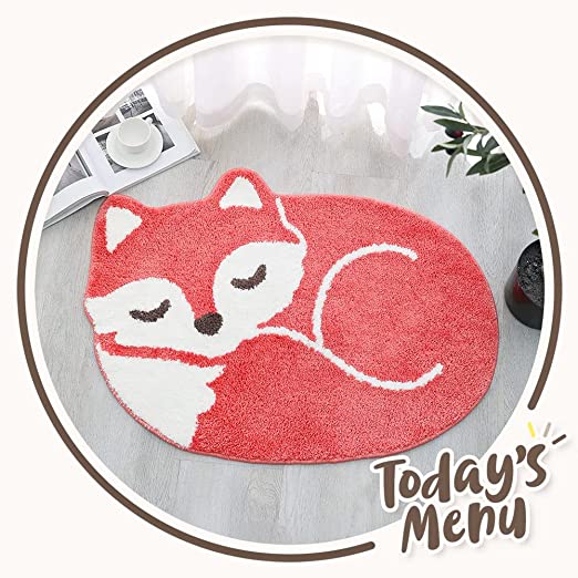 Feblilac Sleep Fox Animals Tufted Bath Mat