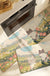 Feblilac Cartoon Flower Field and Cats PVC Leather Kitchen Mat