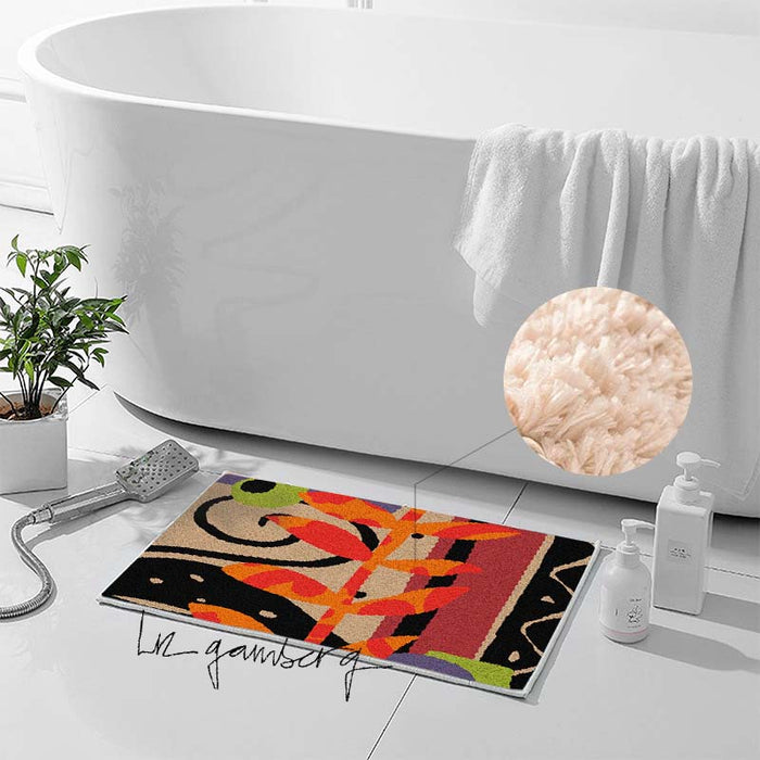 Feblilac Layered Vines Tufted Bath Mat by Liz Gamberg Studio from US