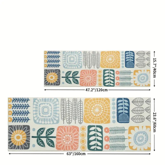 Feblilac Boho Style Flowers Bedroom Rug Long Runner