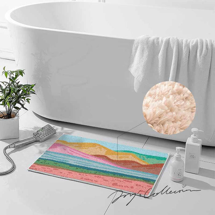 Feblilac Pink Mountains Tufted Bath Mat