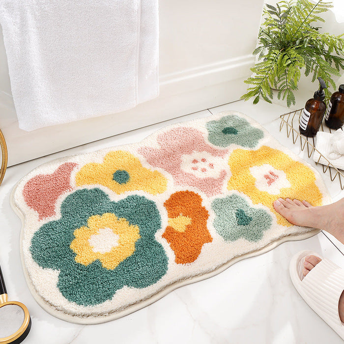 Feblilac Flower Tufted Bath Mat