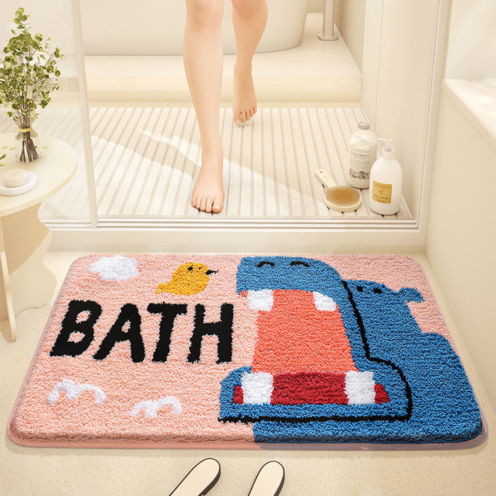 Feblilac Cartoon Animal Tufted Bath Mat