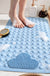 TPE Blue/Grey/Khaki/White Drain Holes and Suction Cups Tub Rug, Anti Slip Massage Bathtub Mats