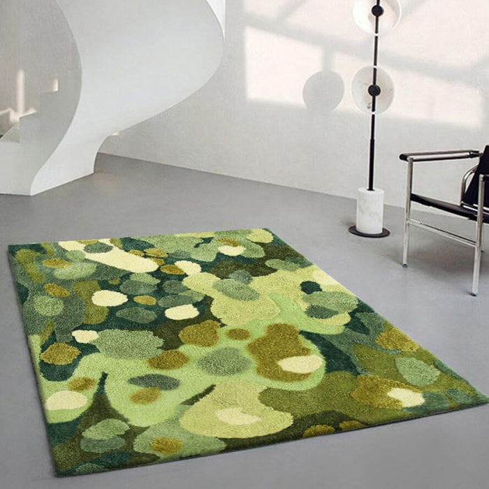 Feblilac 3D Pastoral Moss Leaves Area Rug Carpet