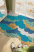 Feblilac Irregular Blue Floating Clouds PVC Coil Door Mat