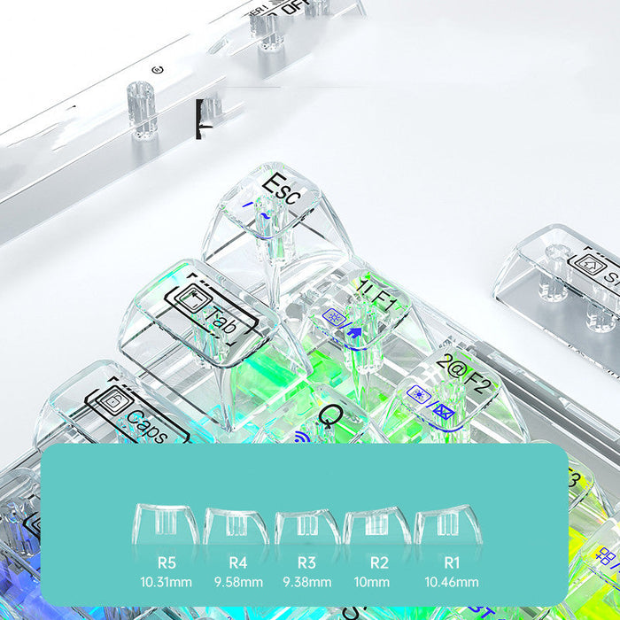 Bluetooth Mechanical Keyboard Transparent Case Hot-swappable Gasket Structure