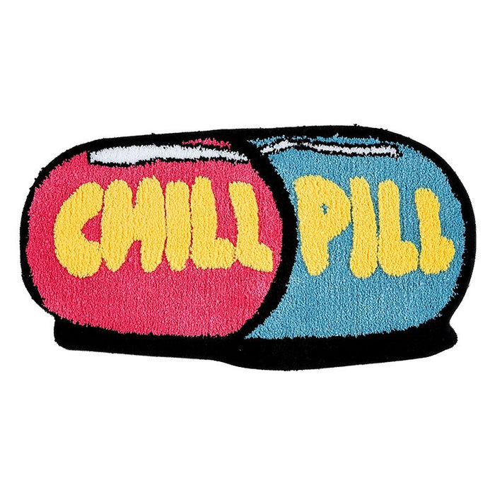 Feblilac Funny CHILL PILL Mat for Bedroom Living Room