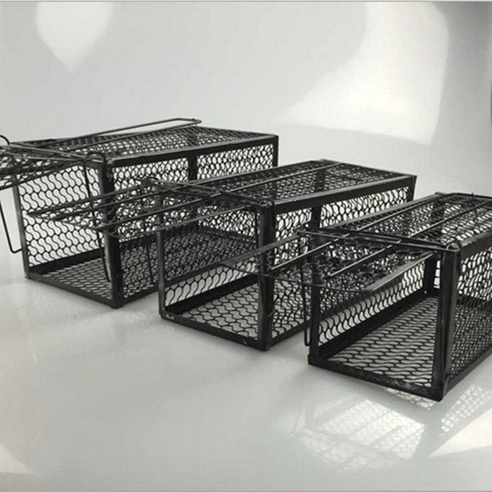 Black Metal High Sensitivity Folding Mouse Trapper Trap Rat Catcher Cage Humane Safe Rodent Live Indoor Pests Control