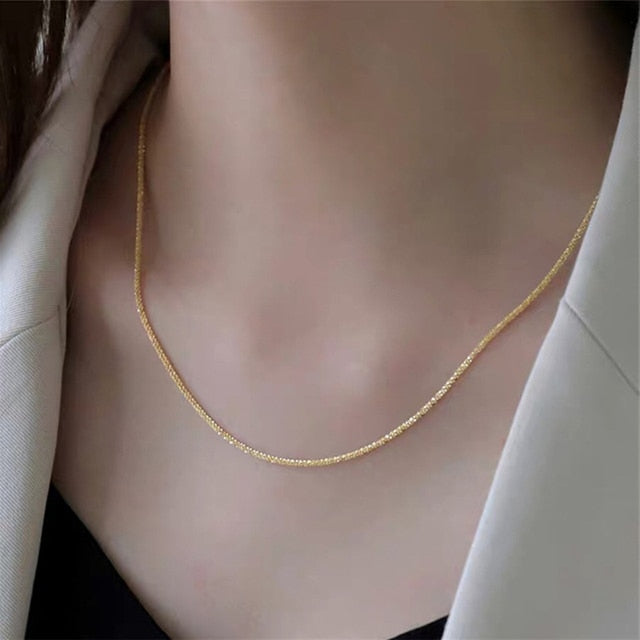 Sparkling Clavicle Chain Necklace - Okeihouse