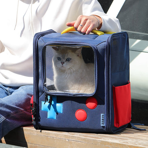Game Console Retro Style Pet Cat Bag Portable Out Backpack Foldable Large Capacity Dogs And Cats Travel Nest