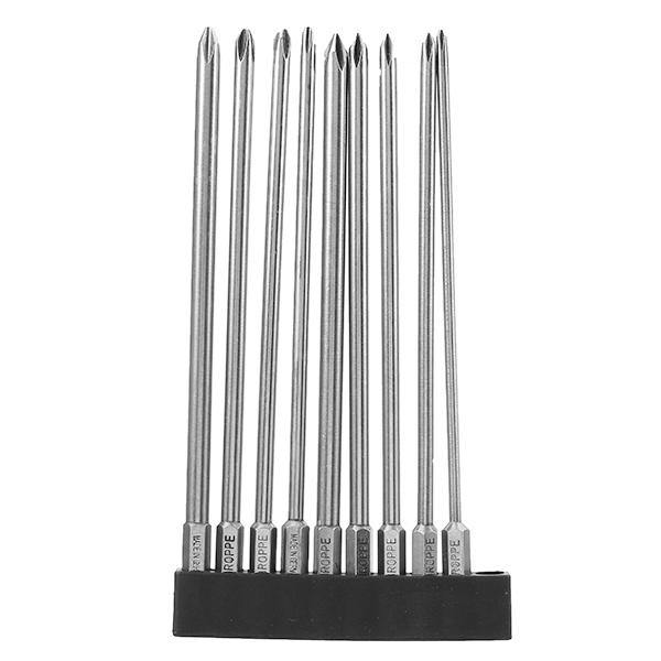 Broppe 9pcs 150mm Magnetic Cross Head Screwdriver Bits Long Hex Shank