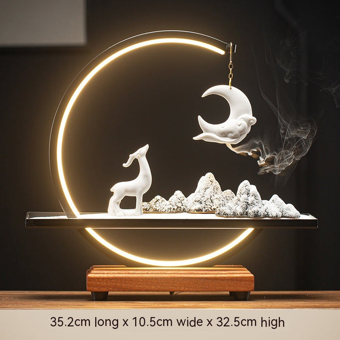 Creative Zen Backflow Burner Lamp Ring Ceramic Decoration Personality Indoor Incense Holder