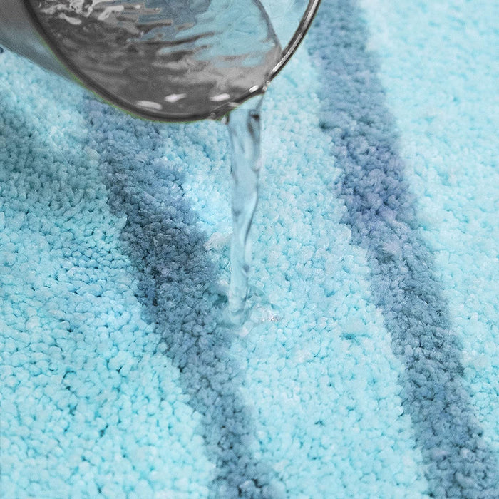 Blue Shell Bath Mat, Beach Ocean Style Rug for Bathroom