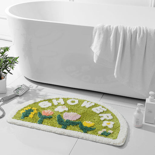 Lovely Country Style Flowers Semicircle Bath Mat 50x80cm, 19.7"x31.5" Clearance Sale