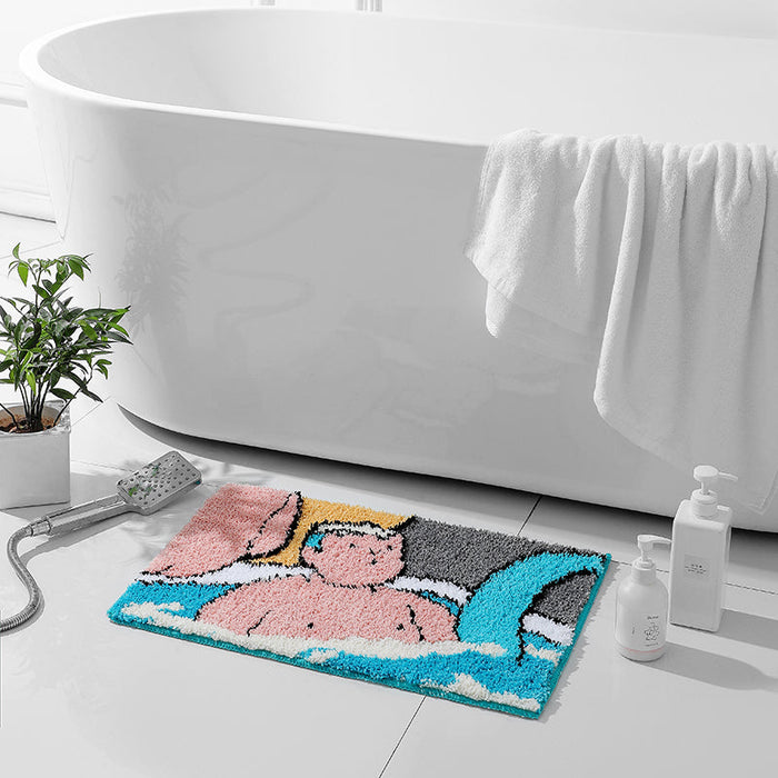 Feblilac Shower boy Japanese Style Bathroom Mat 40x60cm