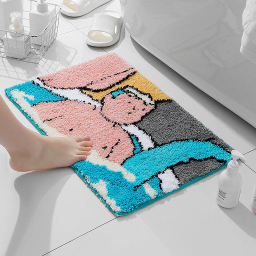 Feblilac Shower boy Japanese Style Bathroom Mat 40x60cm