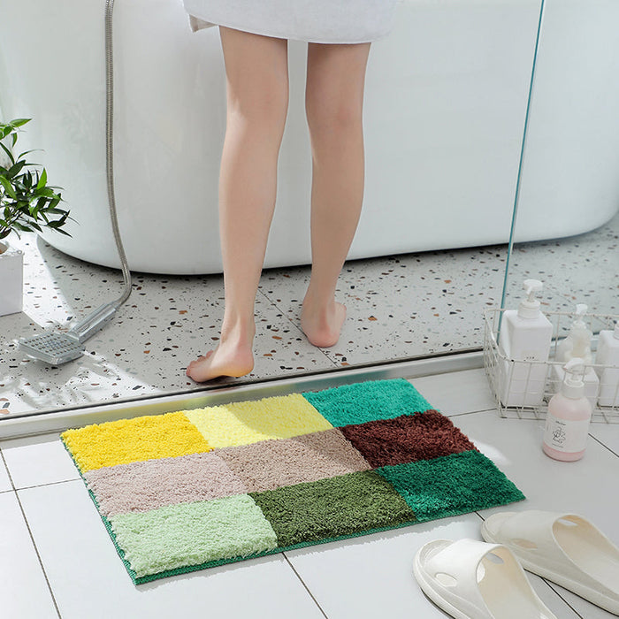 Blue/Red/Green Checkerboard Bath Mat