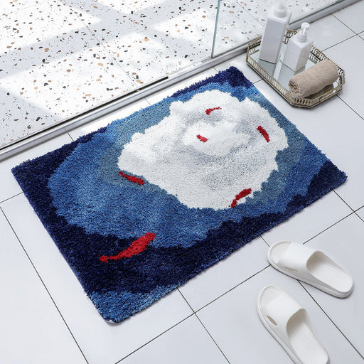 Fishpond Bathroom Mat, Red Koi in Pond Bath Mat, 60x90cm or 23x35 inches