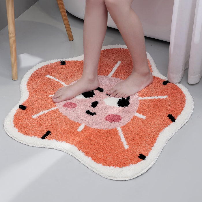 Smile Flower Bathroom Mat 23"x23", 60x60cm