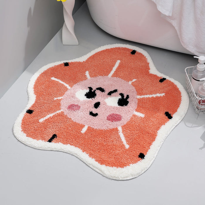 Smile Flower Bathroom Mat 23"x23", 60x60cm