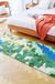 Green Moss Leaves Long Runner for Bedroom 31"x78", 80x200cm