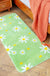 Green White Daisy Runner Mat for Bedroom 50x120cm or 19x47 inches Mom‘s Day Gift