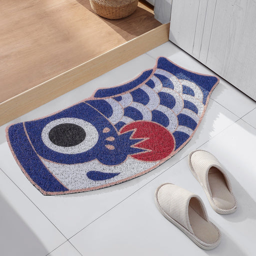 Blue Koi Fish PVC Entrance Door Mat