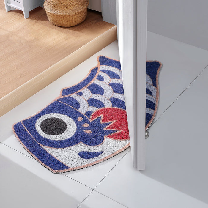 Blue Koi Fish PVC Entrance Door Mat