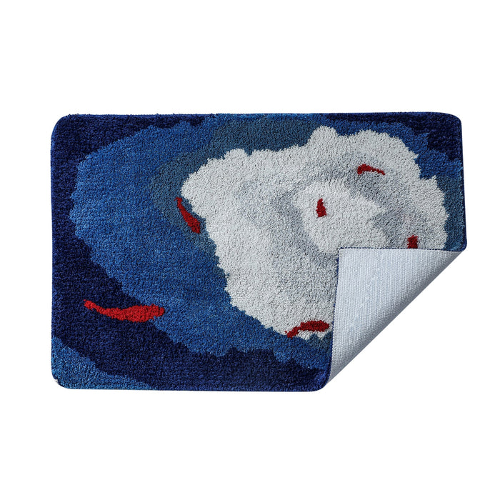 Fishpond Bathroom Mat, Red Koi in Pond Bath Mat, 60x90cm or 23x35 inches