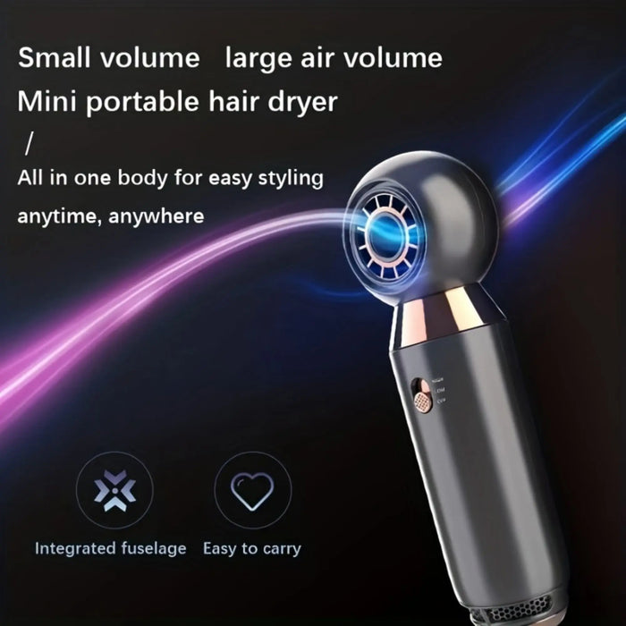 1pc Mini electric hair dryer bladeless hair dryer wall mounted hair dryer strong wind home dormitory.