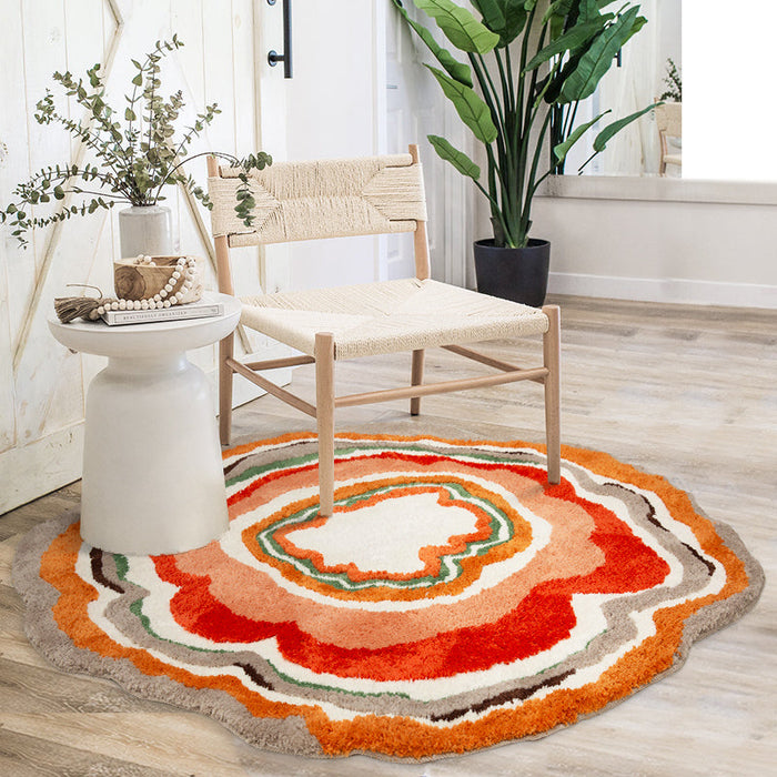 Abstract Colorful Flowers Area Rug Mat Carpet