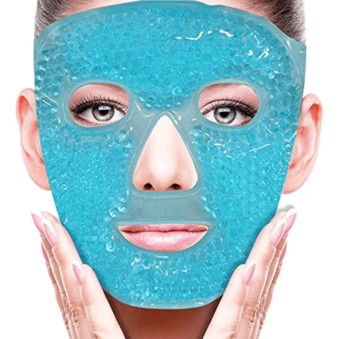 1pc Gel Cooling Ice Face Mask For Reducing Puffiness,Bags Under Eyes,Sinus,Redness,Dark Circles,Migraine,With Soft Plush Backing