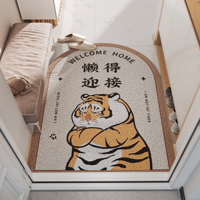 Arch Shape Funny Tiger Entrance Door Mat