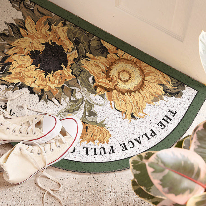 Arch Shape Sunflowre Entrance Door Mat