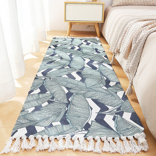 Feblilac Japanese Banana Leaves Cotton Woven Bedroom Mat