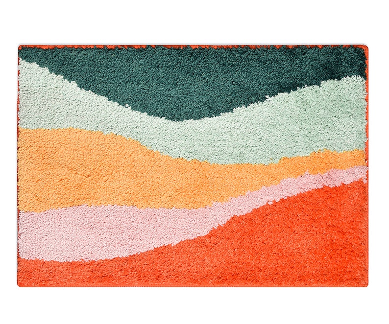 Five colored mountain bath mat