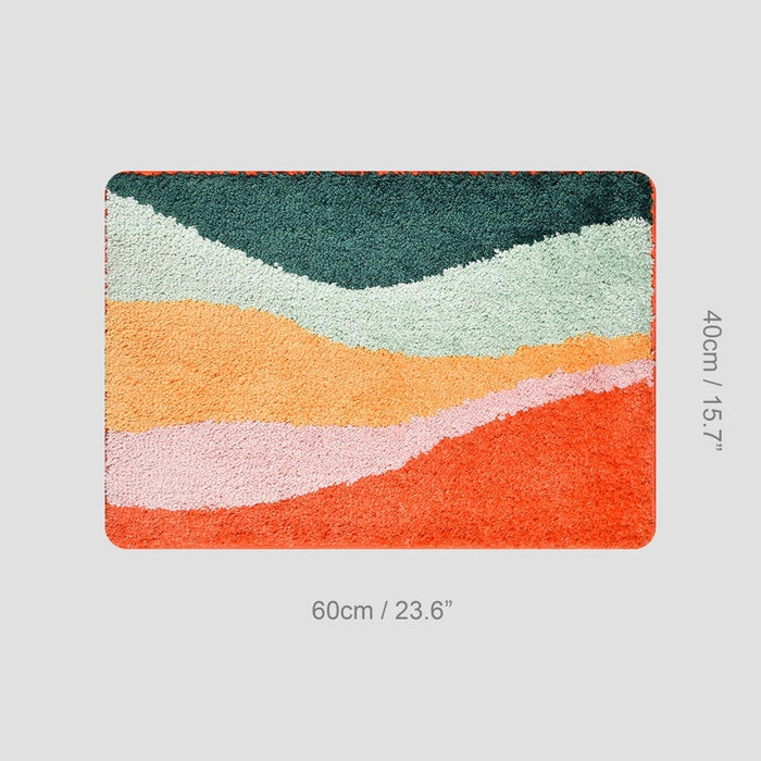 Five colored mountain bath mat