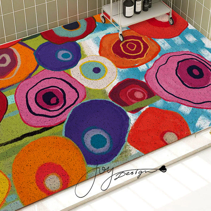 Colorful Flower Garden PVC coil Bathtub Mat and Shower Mat @Joy's design