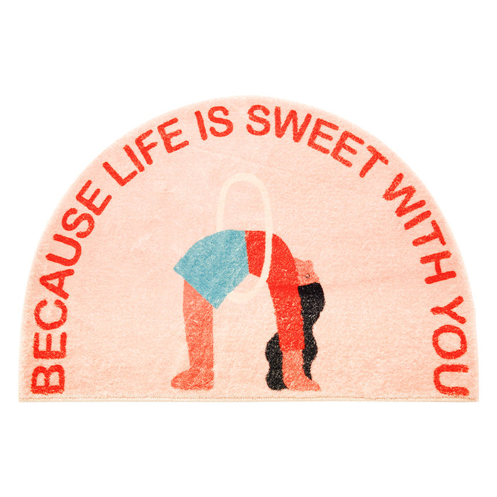 Bent Down Girl Semicircle Bath Mat