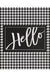 Black and White Hello Entrance Door Mat