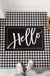 Black and White Hello Entrance Door Mat