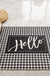 Black and White Hello Entrance Door Mat