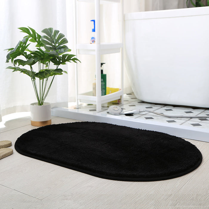 Feblilac Semicircle Solid Beige Tufted Bath Mat