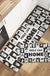 Feblilac Black and White Faces Home PVC Leather Kitchen Mat