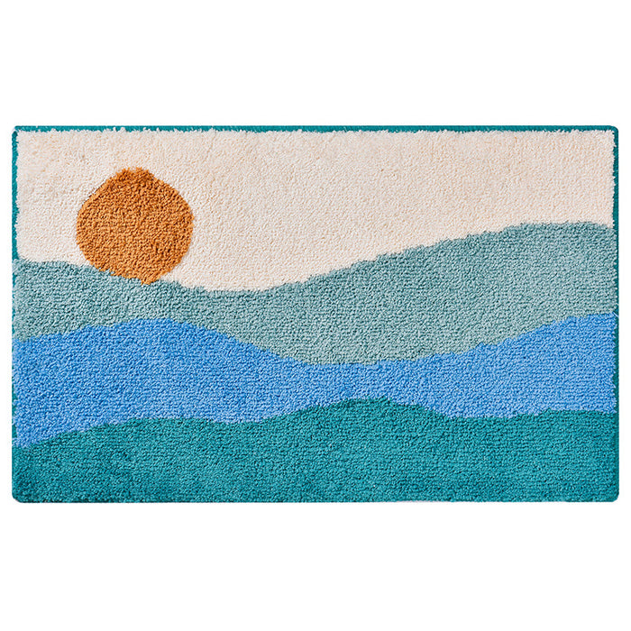 Blue Ocean Wave Bath Mat