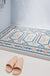 Blue White Pattern PVC Bathroom Mat