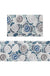 Feblilac Blue and Grey 3D Flower PVC Leather Kitchen Mat Mom‘s Day Gift